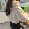 Women Blouses Peter-pan Collar Spring Shirts Solid All-match Elegant Long-sleeve Loose Outerwear Sweet Lovely Girls Chic Vintage
