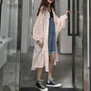Women Blouses Plaid Sunscreen Shirt Hooded Bat Sleeve Women Shirts Single Breasted Loose Long Cardigan All Match Summer Tops New