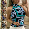 Women Blouses Sexy Leopard Print Ladies Shirts And Tops Halter Blouse Sexy Sleeveless Tops Womens Clothing Summer Female Blouses