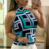 Women Blouses Sexy Leopard Print Ladies Shirts And Tops Halter Blouse Sexy Sleeveless Tops Womens Clothing Summer Female Blouses