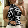 Women Blouses Sexy Leopard Print Ladies Shirts And Tops Halter Blouse Sexy Sleeveless Tops Womens Clothing Summer Female Blouses