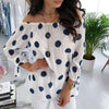 Women Blouses Shirts Sexy Off Shoulder Polka Dot 2022 Early Autumn Blusas Female Casual Shirts Top WS9516R