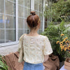 Women Blouses Square-collar Summer Lace-up Printed Daisy Sweet Girls Tops Shirts Korean Style Chic Casual Stylish Simple Elegant