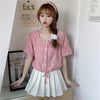 Women Blouses Square-collar Summer Lace-up Printed Daisy Sweet Girls Tops Shirts Korean Style Chic Casual Stylish Simple Elegant
