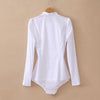 Women Blouses and Tops Long Sleeve White Color Body Shirt Office Work Korean Bodysuit Autumn Jumpsuit 2023 Rompers