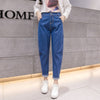 Women Blue Casual High Waist Jeans 2022 Autumn Winter Celebrity Boyfriend Loose Mom Jeans Femme Streetwear Black Denim Pants
