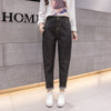 Women Blue Casual High Waist Jeans 2022 Autumn Winter Celebrity Boyfriend Loose Mom Jeans Femme Streetwear Black Denim Pants
