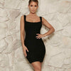 Women Bodycon Knit Sleeveless Slim Solid Color Elegant Short Mini Dress Evening Party Gown Sundress