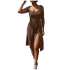 Women Bohemian Print Hem Split Fork Sleeveless Dresses A-line V-neck Elegant Summer Dress Backless Generous Camisole Vestidos