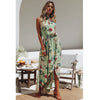 Women Boho Floral Print Long Party Dress Sexy Women Summer Halter Sundress Casual Off Shoulder Maxi Irregular Beach Dress 2023