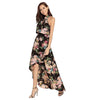 Women Boho Floral Print Long Party Dress Sexy Women Summer Halter Sundress Casual Off Shoulder Maxi Irregular Beach Dress 2023