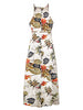 Women Boho Summer Dress 2023 Grace Casual Beach Sashes Floral Flower Sleeveless Loose Female Holiday Sexy Leaves Maxi Dress