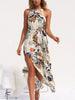 Women Boho Summer Dress 2023 Grace Casual Beach Sashes Floral Flower Sleeveless Loose Female Holiday Sexy Leaves Maxi Dress