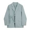 Women Bow Button Lace Up Big Size Blazer Lapel Long Sleeve Loose Fit  Jacket Tide Spring Autumn 2023 Office Female