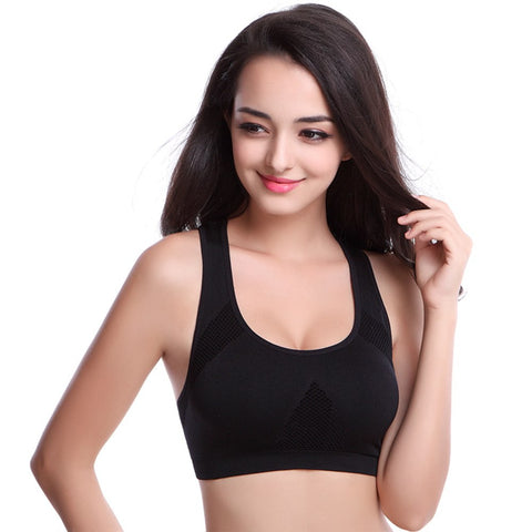 Women Bra Fitness Stretch Tank Seamless Sexy Young Girls Racerback Breathable Nylon Tops