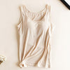 Women Built In Bra Padded Tank Top Female Modal Breathable Fitness Camisole Tops Solid Push Up Bra Vest Blusas Femininas