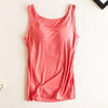 Women Built In Bra Padded Tank Top Female Modal Breathable Fitness Camisole Tops Solid Push Up Bra Vest Blusas Femininas