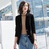 Women Burgundy Velvet Blazer Korea Casual Blazers Jackets Work Coat Outerwear Autumn Career Female Jacket Office Lady