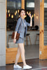 Women Business Suits Ladies Work Wear Blazer and Jacket Sets Blue Plaid Office Uniform Styles