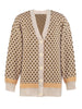Women Cardigan Autumn Winter Houndstooth Knitted Sweater Loose Single Breasted Knitwear Casual Female Long Sleeved Cardigan