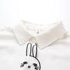 Women Cartoon Rabbit Panda Cat Bear Embroidery Cotton White Shirt Turn-Down Collar Button Up Cute Girls Blouse Feminina Blusa T9