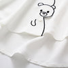 Women Cartoon Rabbit Panda Cat Bear Embroidery Cotton White Shirt Turn-Down Collar Button Up Cute Girls Blouse Feminina Blusa T9