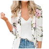 Women Casual Blazer Coat Lapel Floral Print Long Sleeves Trend Suit Jacket Elegant Fall Winter Office Cardigan Coat Streetwear