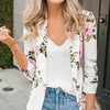 Women Casual Blazer Coat Lapel Floral Print Long Sleeves Trend Suit Jacket Elegant Fall Winter Office Cardigan Coat Streetwear