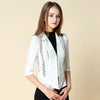 Women Casual Blazer Short Women's Jacket Hollow Coat Lady Zip V Neck Tops Girl Slim Outerwear Corchet Thin Jacket Fit Garment