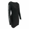 Women Casual Dress Sexy Pearl Hollow Sleeve Party Dress Ladies Bodycon Dress Sheath Long Sleeve Winter Dress Clubwear Mini Dress