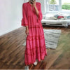 Women Casual Flare Sleeve Loose Long Dress 2023 Spring V Neck Floral Print Party Dress Female Elegant A-Line Maxi Dress Vestidos