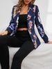 Women Casual Floral Print Single Button Blazer Spring Fall  Button Front  Lapel Suit