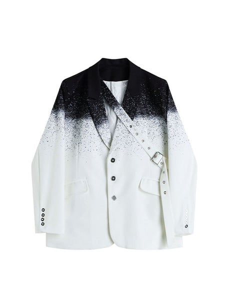 Women Casual Lapel Full Sleeve Single Breasted Blazer Loose Contrast Color Jacket Coat Week Wearing Autumn Winter