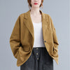 Women Casual Loose Short Suit Jacket Thin Urban All-Match Temperament Elegant  Office Ladies Pocket Green Blazers