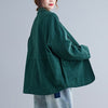 Women Casual Loose Short Suit Jacket Thin Urban All-Match Temperament Elegant  Office Ladies Pocket Green Blazers