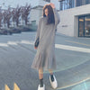 Women Casual Maxi Dress Autumn Knitting Party Dress Loose Sweater Long Dresses Plus Size