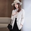 Women Casual Office Woolen Suit Coat Ladies Autumn Winter Thick Top Plus Size Slim Sequin Elegant All-match Blazer OK1351