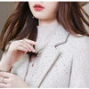 Women Casual Office Woolen Suit Coat Ladies Autumn Winter Thick Top Plus Size Slim Sequin Elegant All-match Blazer OK1351