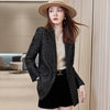 Women Casual Office Woolen Suit Coat Ladies Autumn Winter Thick Top Plus Size Slim Sequin Elegant All-match Blazer OK1351