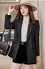 Women Casual Office Woolen Suit Coat Ladies Autumn Winter Thick Top Plus Size Slim Sequin Elegant All-match Blazer OK1351