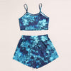 Women Casual Pajama Set Summer Style Women Sleepwear Velvet Babydoll Tie Dye Nightwear Sleepwear Homewear Short Set #YJ
