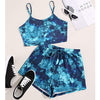 Women Casual Pajama Set Summer Style Women Sleepwear Velvet Babydoll Tie Dye Nightwear Sleepwear Homewear Short Set #YJ