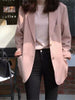Women Casual Solid Colour Blazer Casual Style Long Sleeve Turn Down Collar Single Breasted Office Work Blazer