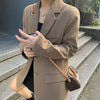 Women Casual Solid Colour Blazer Casual Style Long Sleeve Turn Down Collar Single Breasted Office Work Blazer