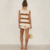 Women Casual Solid Loose Cotton Blend Rib Knitted Clothing Sets Lady Summer Sleeveless V Neck Tank Top + High Waist Short Pants