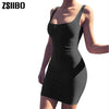 Women Casual Summer Autumn Long Sleeve Sleeveless Mini Size Vintage Sexy Clothing Bodycon Tank Club Dress Low Neck