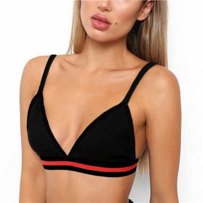 Women Casual Summer Camis Crop Tops Sexy Bare Midriff Ribbon Cotton Bra Spaghetti Strap Tank Tops Solid Black