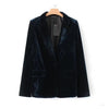 Women Casual Velvet Suit Jacket Dark Green Autumn Winter One Button Office Ladies Jacket Female Elegant Suit 2023 New