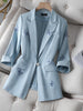 Women Chic Elegant Office Lady Single Button Blazer Vintage Coat Jackets Blazers Long Sleeve Ladies Outerwear Tops
