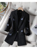 Women Chic Elegant Office Lady Single Button Blazer Vintage Coat Jackets Blazers Long Sleeve Ladies Outerwear Tops